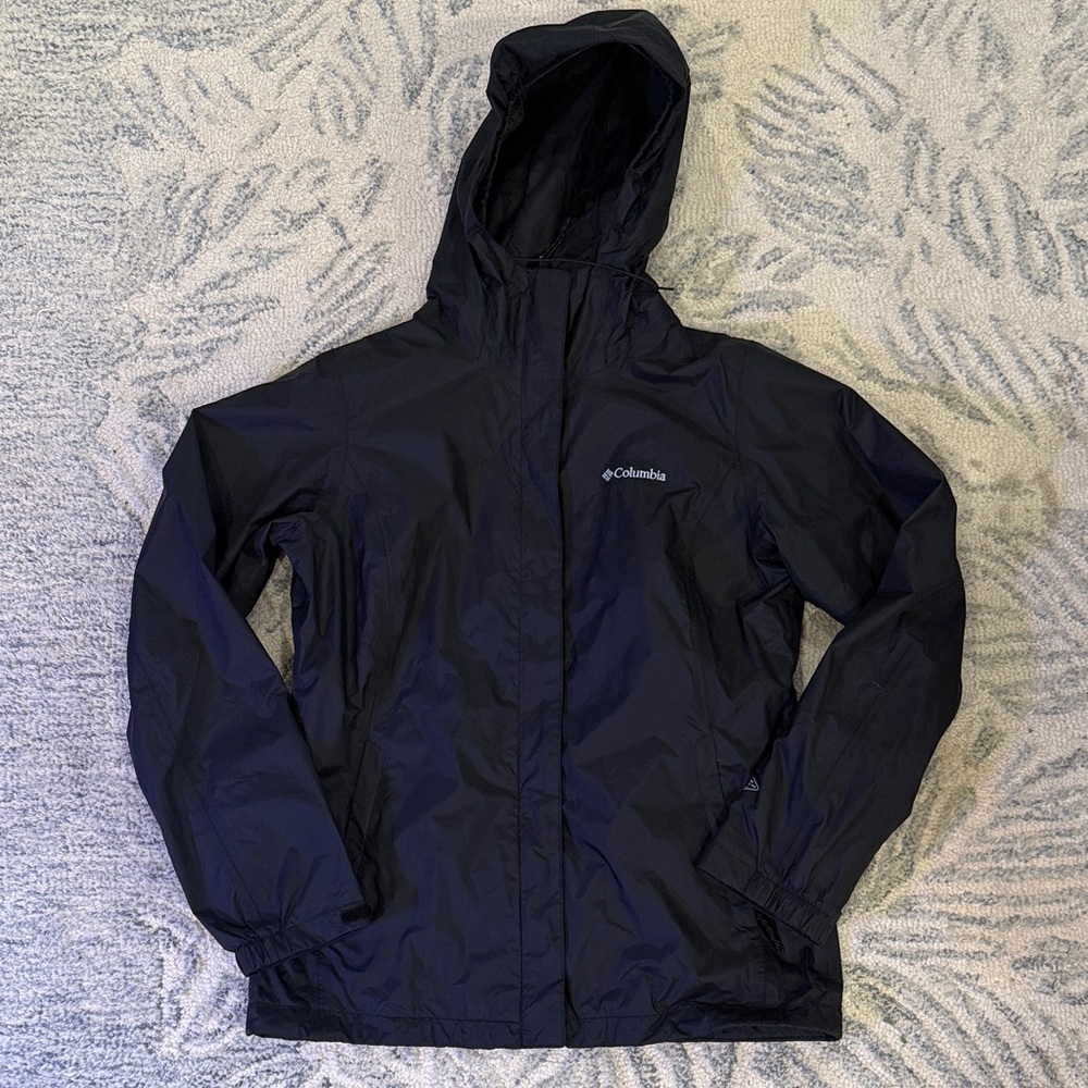 Columbia Omni-Tech Black Hooded Raincoat